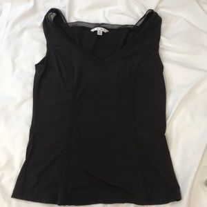 CAbi Chocolate Brown Mesh Trim Tank Top Size Small